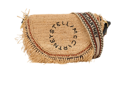 Crochet Logo Shoulder Bag, Raffia, Beige, MIM, DB, 2*